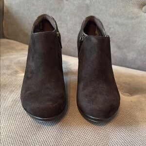 Clarks Black Suede Ankle Boots Classic Design